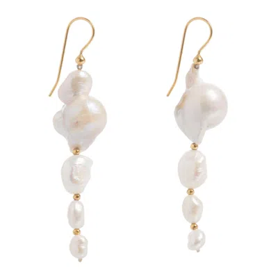 Freya Rose Women's Gold / White Large Baroque Pearl Drops