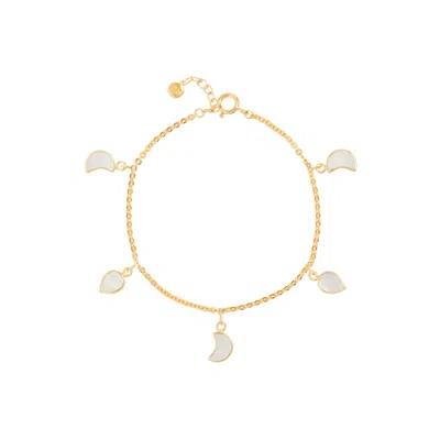 Freya Rose Women's Gold / White Petite Moon Bracelet, Gold