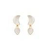 Freya Rose Women's Gold / White Petite Moon Earrings, Gold