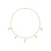 Freya Rose Women's Gold / White Petite Moon Necklace, Gold