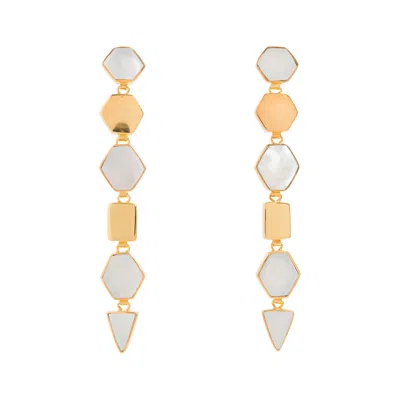 Freya Rose Women's Gold / White Warrioress Armour Drops Gold In Gold/white