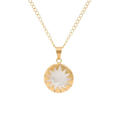 Freya Rose Women's Gold / White Warrioress Medallion Necklace