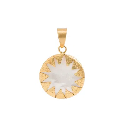Freya Rose Women's Gold / White Warrioress Medallion Pendant