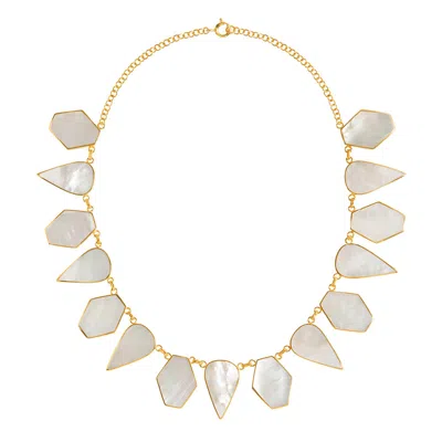 Freya Rose Women's Gold / White Warrioress Mother Of Pearl Necklace
