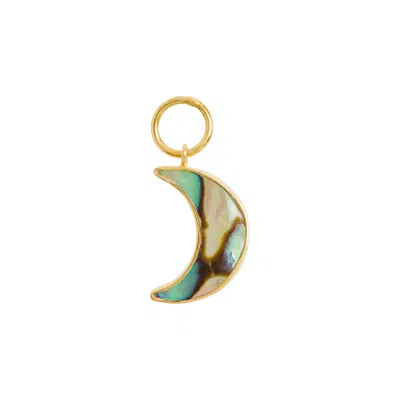 Freya Rose Women's Green / Blue / Gold Moon Paua Pendant In Multi