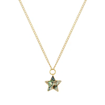 Freya Rose Women's Green / Blue / Gold Necklace With Paua Star