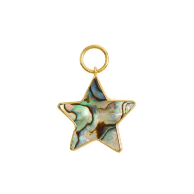 Freya Rose Women's Green / Blue / Gold Star Paua Pendant In Multi