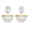 Freya Rose Hand Carved Mother Of Pearl Rose Drops In White