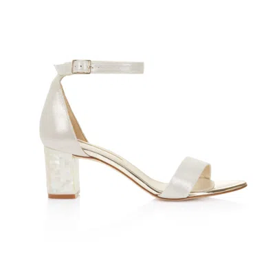 Freya Rose Women's Neutrals / White Martene Midi - Pearl Heel In Champagne