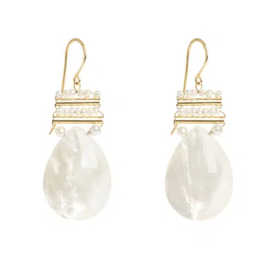 Freya Rose Women's Pearl & Mother Of Pearl Pear Drops In White