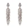 Freya Rose Women's Silver Crystal Long Drops In Gray