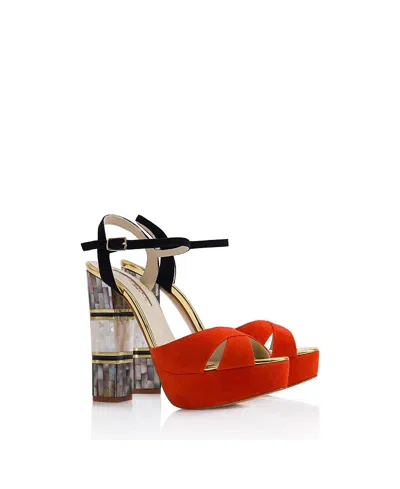 Freya Rose Women's Suki Ankle Strap Pearl Heel Sandal In Multi