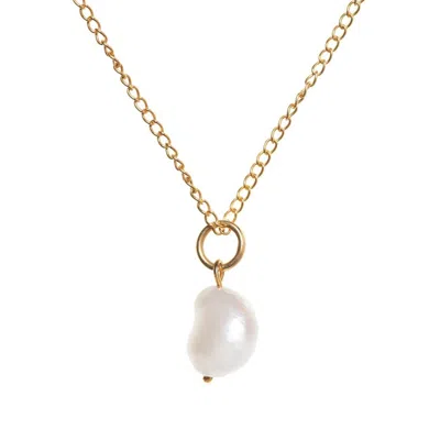 Freya Rose Women's White / Gold Baroque Pearl Pendant Necklace In Multi