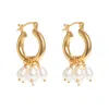 Freya Rose Women's White Gold Mini Hoops With Detachable Pearls In White