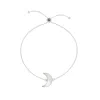 Freya Rose Women's White / Silver Adjustable Silver Moon Bracelet In Multi