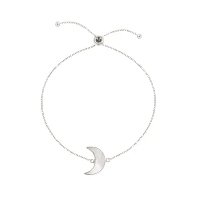 Freya Rose Women's White / Silver Adjustable Silver Moon Bracelet