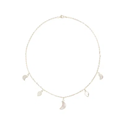 Freya Rose Women's White / Silver Petite Moon Necklace, Silver