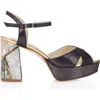 Freya Rose Women's Gold / Black / White Zahra Noir In Black Shimmer