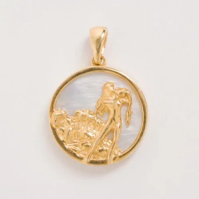 Freya Rose Zodiac Pendant In Aquarius
