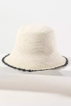 Freya Shell Crochet Straw Bucket Hat In White
