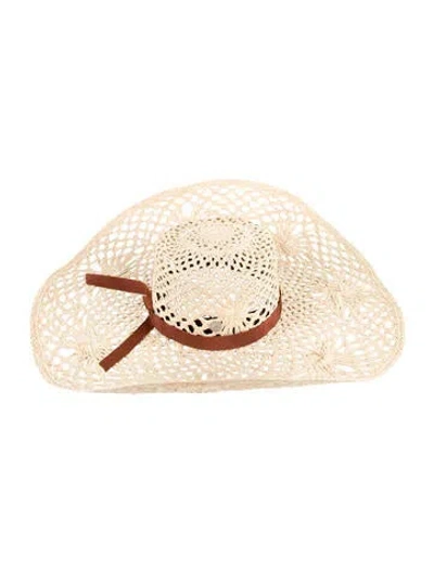 Pre-owned Freya Straw Sun Hat In Neutral