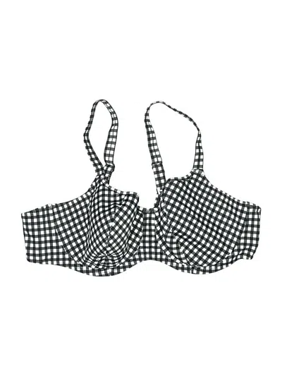 Pre-owned Freya Swimsuit Top Black Houndstooth Pattern Swimwear