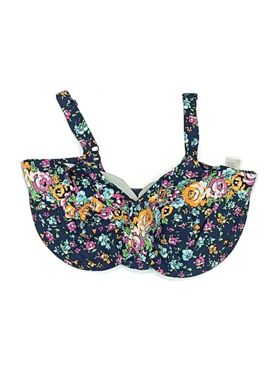 Pre-owned Freya Swimsuit Top Blue Floral Pattern Swimwear