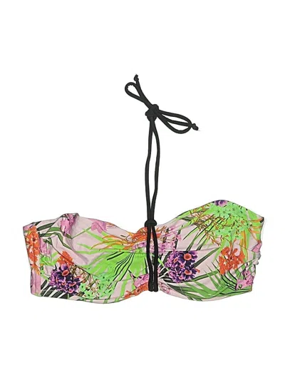 Pre-owned Freya Swimsuit Top Purple Floral Pattern Swimwear