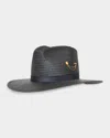 Freya Wanderer Packable Straw Fedora In Black