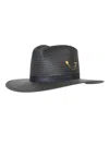 Freya Wanderer Packable Straw Fedora In Black
