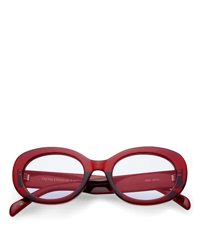 Freyrs Eyewear Aria Oval Eye Blue Light Blocking Reading Glasses, 50 Mm In Red