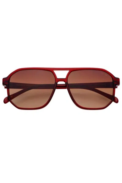 Freyrs Eyewear Billie Aviator Sunglasses In Burgundy