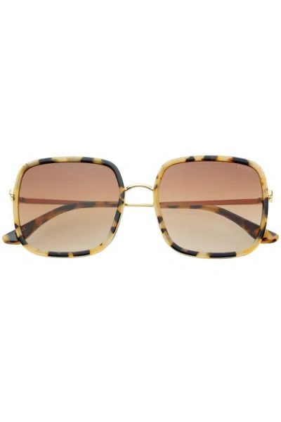 Freyrs Eyewear Cosmo Square Oversized Sunglasses In Gold
