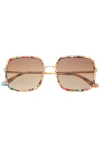 Freyrs Eyewear Cosmo Square Oversized Sunglasses In Neutral