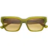 Freyrs Eyewear Hayden Rectangular Sunglasses In Green