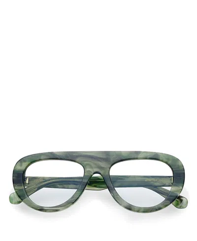 Freyrs Eyewear Jetsetter Aviator Blue Light Reading Glasses, 52mm In Green