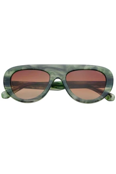 Freyrs Eyewear Jetsetter Aviator Sunglasses In Green