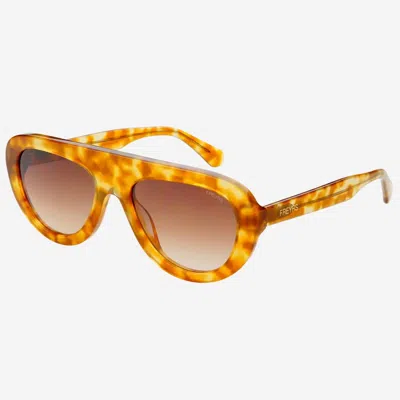 Freyrs Eyewear Jetsetter Aviator Sunglasses In Honey Tortoise In Orange