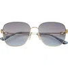 Freyrs Eyewear Lea Square Sunglasses In Blue