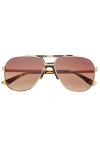 Freyrs Eyewear Logan Aviator Sunglasses In Brown