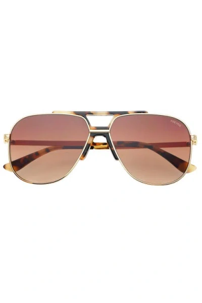 Freyrs Eyewear Logan Aviator Sunglasses In Brown