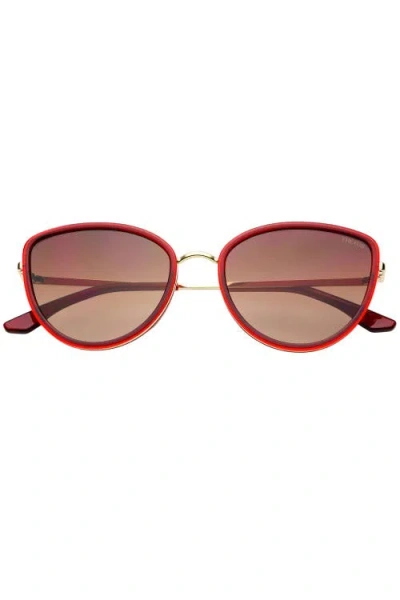 Freyrs Eyewear Luna Cat Eye Sunglasses In Red