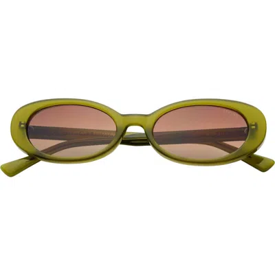 Freyrs Eyewear Mimi Small Oval Sunglasses In Green