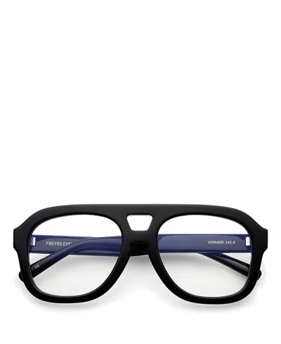 Freyrs Eyewear Oversized Aviator Voyager Blue Light Reading Glasses, 54mm In Black