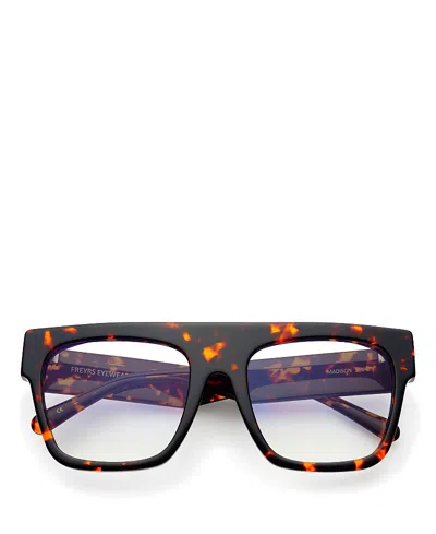 Freyrs Eyewear Oversized Blue Light Reading Glasses, 54mm In Brown