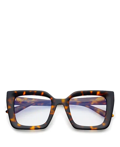 Freyrs Eyewear Oversized Coco Blue Light Reading Glasses, 50mm In Brown