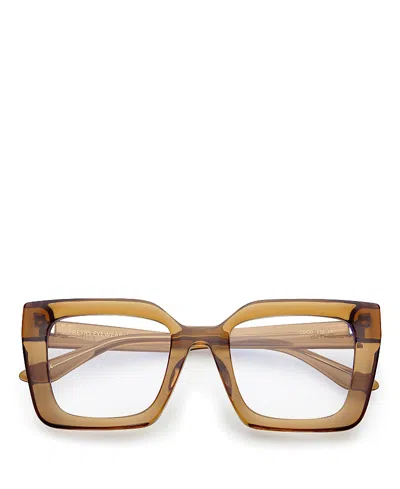 Freyrs Eyewear Oversized Coco Blue Light Reading Glasses, 50mm In Brown