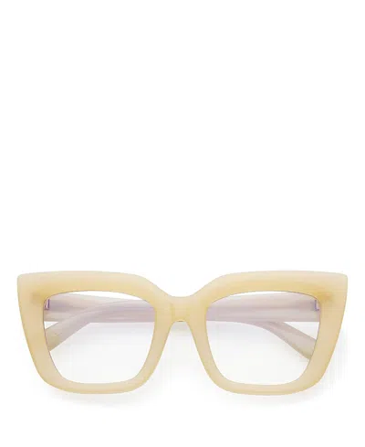 Freyrs Eyewear Oversized Portofino Blue Light Reading Glasses, 52mm In Yellow