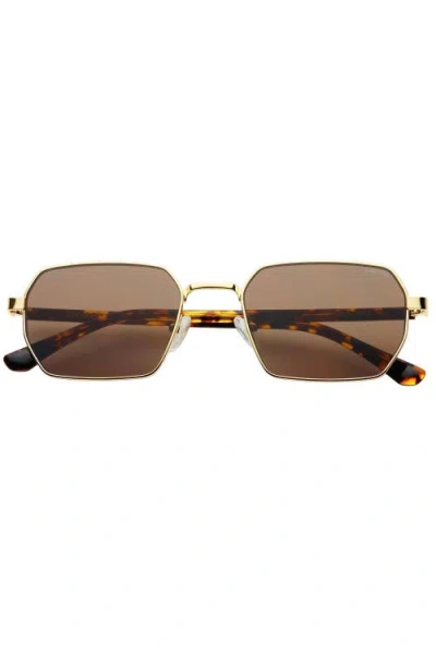 Freyrs Eyewear Superior Rectangular Unisex Sunglasses In Brown