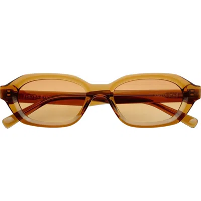 Freyrs Eyewear Tokyo Small Rectangular Sunglasses In Brown